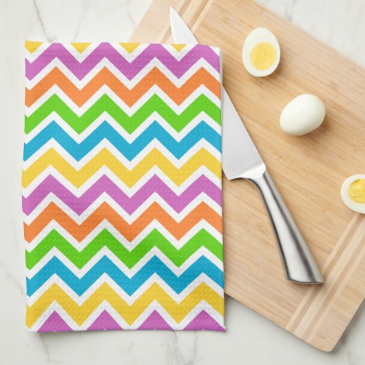 Bright Colorful Rainbow Chevron Pattern Geschirrtuch (Viertel Falte)