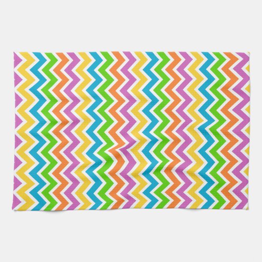 Bright Colorful Rainbow Chevron Pattern Geschirrtuch (Horizontal)