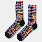 Bright Colorful Rainbow Hearts Pattern Socken (Linkes Detail)