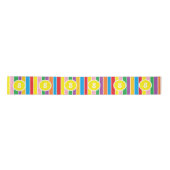 Bright Colorful Rainbow Striped Custom Age Satinband (Vorderseite)