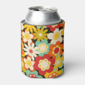 Bright Colorful Retro Cute Floral Pattern Dosenkühler (Kanne Vorderseite)