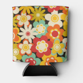 Bright Colorful Retro Cute Floral Pattern Dosenkühler (Vorderseite)