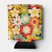 Bright Colorful Retro Cute Floral Pattern Dosenkühler (Rückseite)