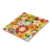 Bright Colorful Retro Cute Floral Pattern Fliese (Seite)