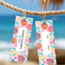 Bright Colorful Seashells Pattern CUSTOM HANG TAG
