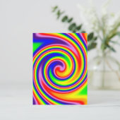 Bright Colorful Spiral Rainbow Swirl Postkarte (Stehend Vorderseite)