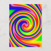 Bright Colorful Spiral Rainbow Swirl Postkarte (Vorderseite)