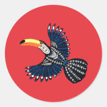 Bright Colorful Tropical Jungle Toucan Bird