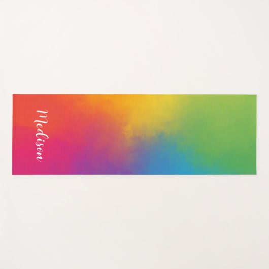 Bright Colorful Watercolor Rainbow Yogamatte (Vorderseite (Horizontal))