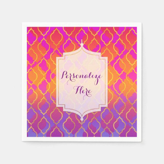 Bright Colors Arabian Marokkanisches Glam Indianer Serviette (Vorderseite)