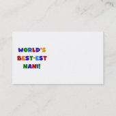 Bright Colors Best Nani T - Shirt and Gifts Visitenkarte (Rückseite)