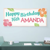 Bright Colors Island Luau Birthday Party Banner (Messe)