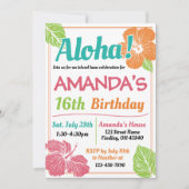 Bright Colors Island Luau Birthday Party Einladung (Vorderseite)