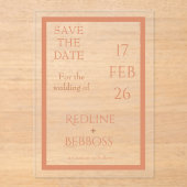 Bright Copper Elegant Modern Wedding Acryleinladungen (Vorderseite)