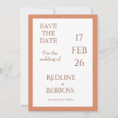 Bright Copper Elegant Modern Wedding Save The Date (Vorderseite)