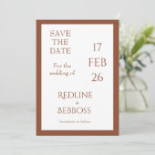 Bright Copper Elegant Modern Wedding Save The Date (Stehend Vorderseite)