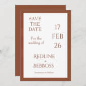 Bright Copper Elegant Modern Wedding Save The Date (Vorne/Hinten)