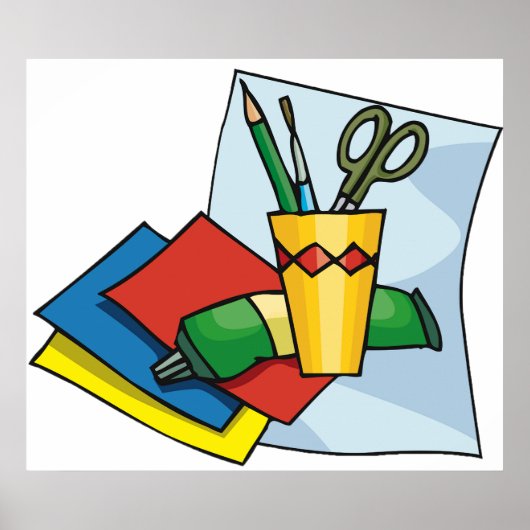 Bright Craft Supplies Colorful Art Tools Poster (Vorne)