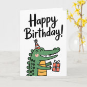 Bright & Cute Flamingo Birthday Karte (Gelbe Blume)