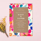 Bright Cutouts Abstrakte Hochzeit Cardstock Einladung