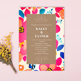 Bright Cutouts Abstrakte Hochzeit Cardstock Einladung