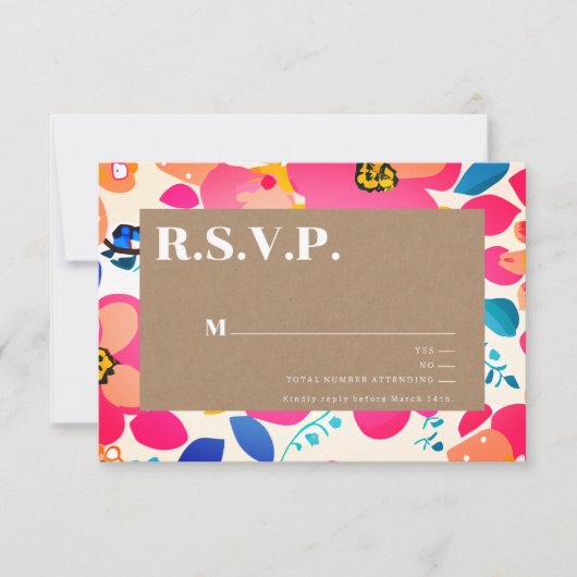 Bright Cutouts Wedding RSVP Karte (Vorderseite)