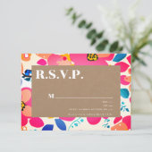 Bright Cutouts Wedding RSVP Karte (Stehend Vorderseite)