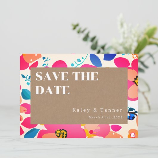 Bright Cutouts Wedding Save The Date (Stehend Vorderseite)