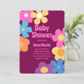 Bright Daisies Baby Dusche Einladung (Stehend Vorderseite)