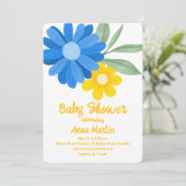 Bright Daisies Baby Dusche Einladung (Stehend Vorderseite)