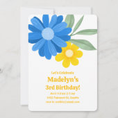 Bright Daisy Power Birthday Einladung (Vorderseite)