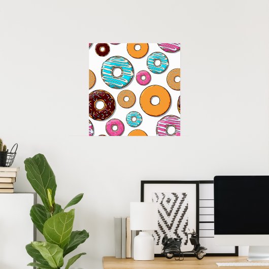 Bright Donut Whimsical Muster Poster (Heimbüro)