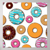 Bright Donut Whimsical Muster Poster (Vorne)