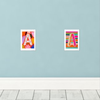 Bright Dopamine Decor Monogram Letter A Bilderwand Sets