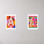 Bright Dopamine Decor Monogram Letter A Bilderwand Sets (Vorderseite)