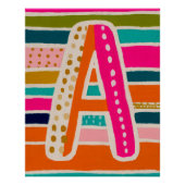 Bright Dopamine Decor Monogram Letter A Poster (Vorderseite)