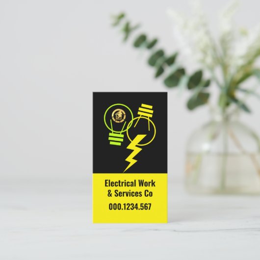 Bright Electrical Lightning Bulbs Visitenkarte (Stehend Vorderseite)