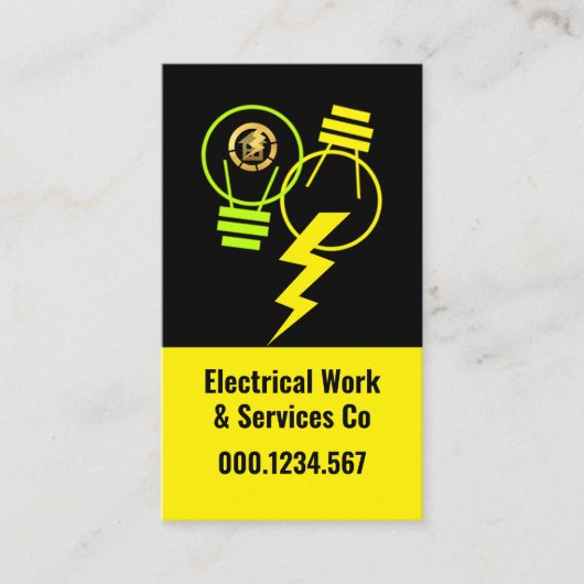 Bright Electrical Lightning Bulbs Visitenkarte (Vorderseite)