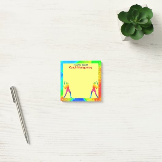 Bright Energetic Baseball Theme for Coach Post-it Klebezettel (Büro)