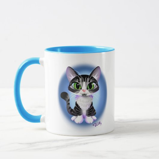 BRIGHT EYED TABBY KITTEN by Jeff Willis Art Tasse (Links)