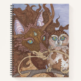 Bright Eyes Owl und Dragon Sketchbook Notizblock