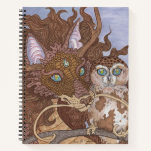 Bright Eyes Owl und Dragon Sketchbook Notizblock