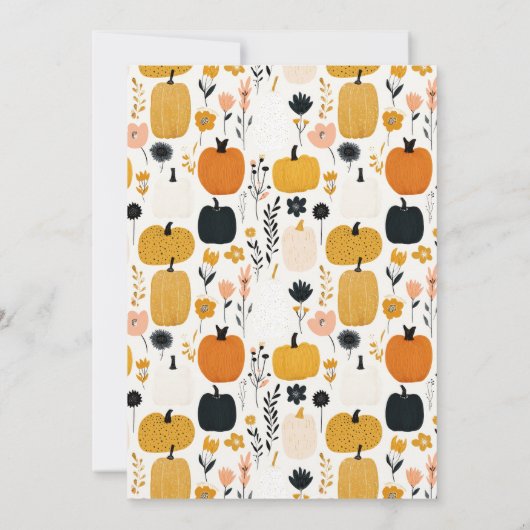 Bright Fall Foliage& Pumpkins Thanksgiving Dinner  Einladung (Rückseite)