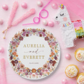 Bright Fall Wildblume Garden Wreath Wedding Pappteller (Party)