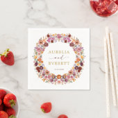 Bright Fall Wildblume Garden Wreath Wedding Serviette (Beispiel)