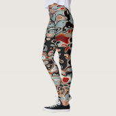 Bright farbenfroh Crazy Wavy Abstraktes Muster Leggings (Links)