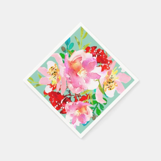 Bright farbenfroh florale Napkins Serviette (Ecke)