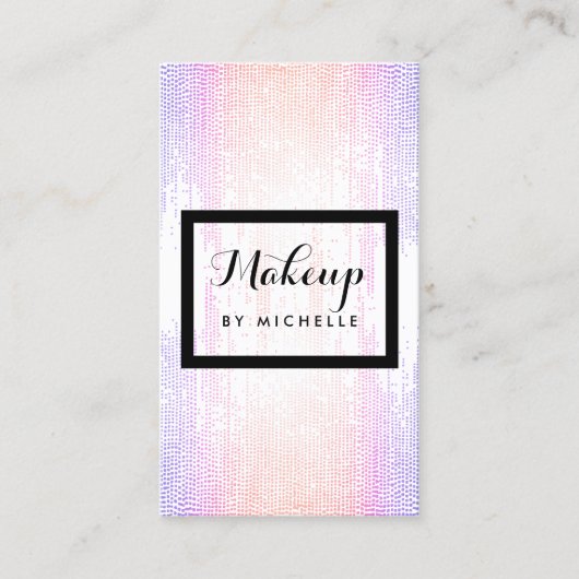 Bright farbenfrohe Confetti Dots Makeup Artist Visitenkarte (Vorderseite)