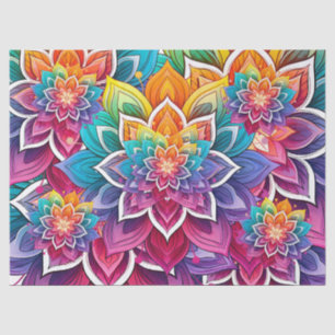 Bright farbenfrohe Floral Mandala Seidenpapier