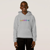 Bright farbenfrohe Hanukkah Text Boy's Hoodie (Vorne ganz)